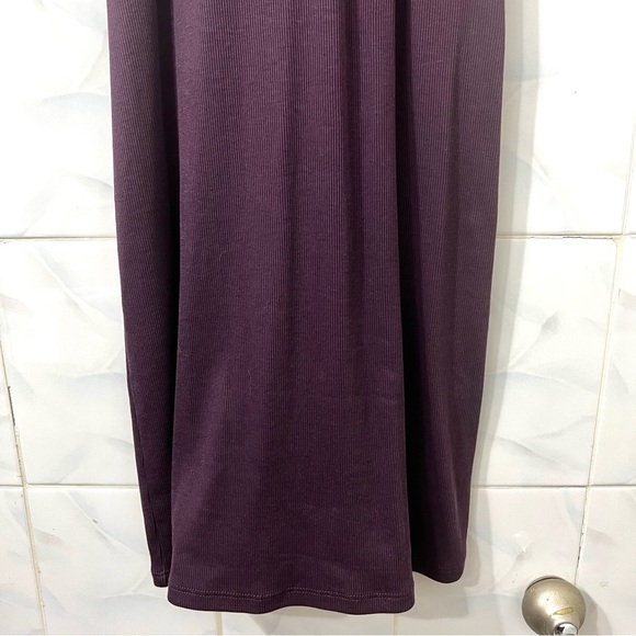 NWT Madewell Purple M Minimalist Supima Cotton Ribbed Casual Stretch Mini Dress - Picture 5 of 10